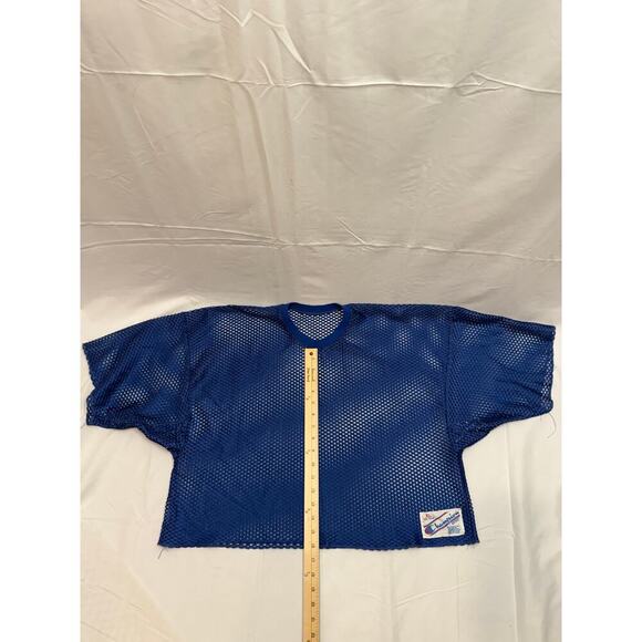 Champion Vintage Navy Blue Mesh Crop Football Jersey XL - Picture 6 of 7